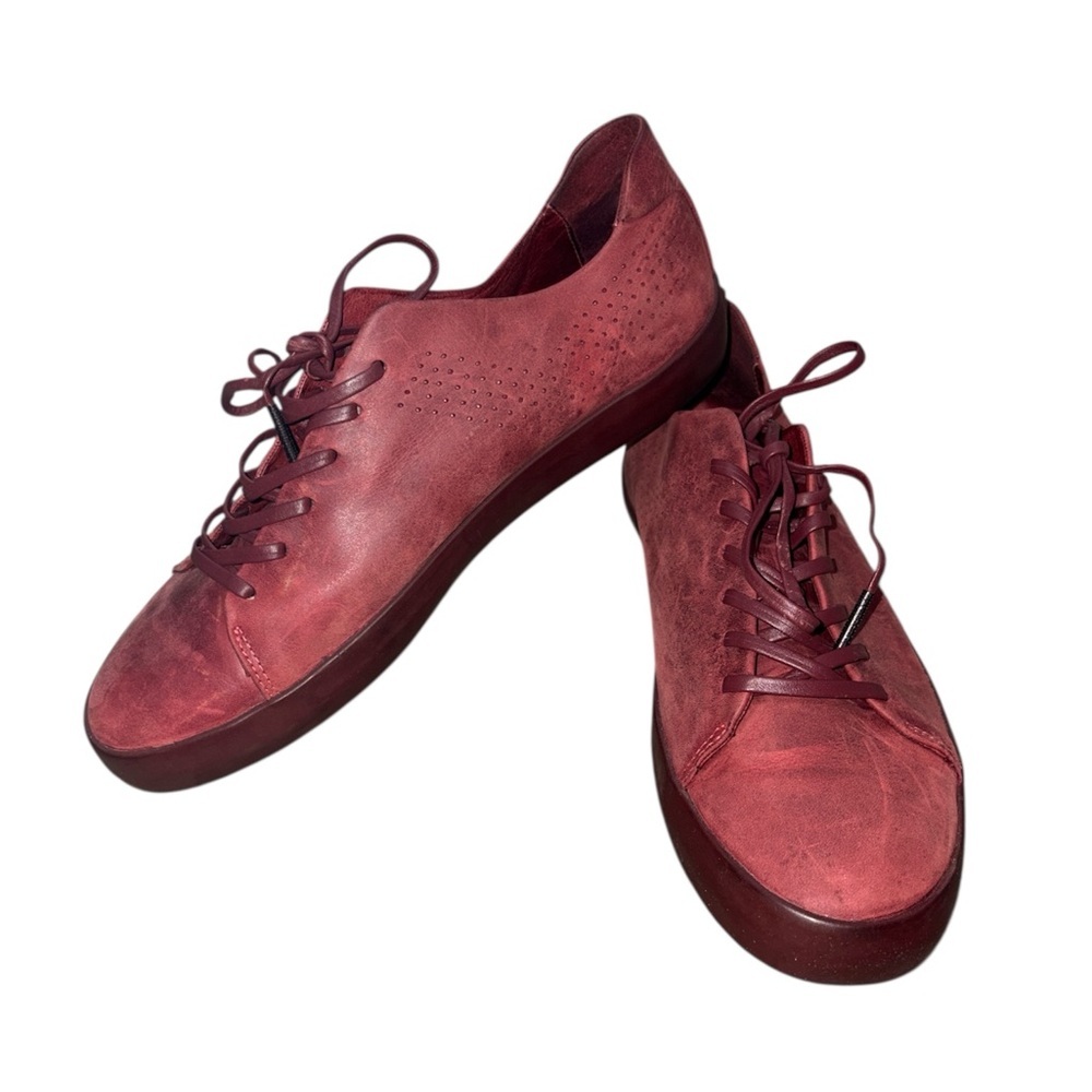 EUC Pony‎ Product Of New York Greenwich Burgundy Leather Sneakers Men’s Size 8